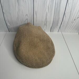 Vintage Millars Men's Brown Woven Virgin Wool Plaid Ivy Cap Damaged READ
